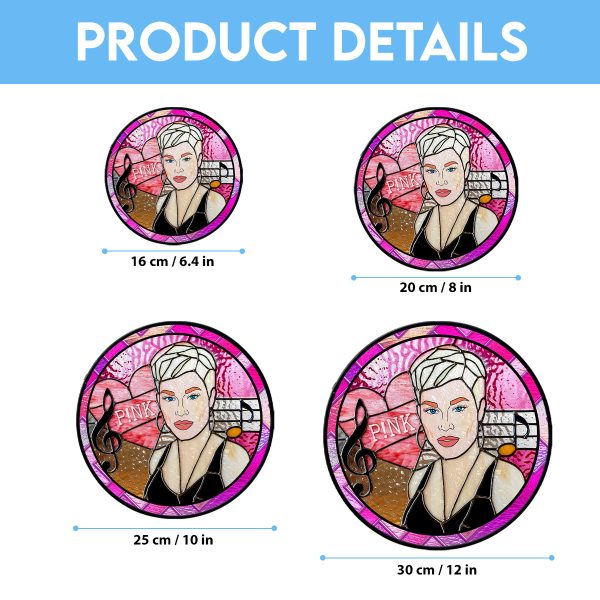 P!nk Round Stained Glass Suncatcher - VANDH 3367
