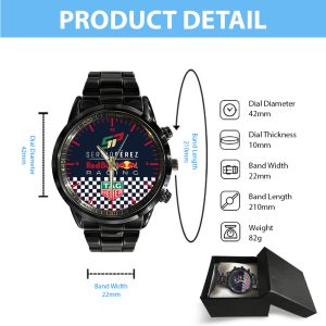 Sergio Pérez x Red Bull Racing F1 Black Stainless Steel Watch - HOATT 5914