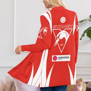 Personalized Sydney Swans Women's Patch Pocket Cardigan - MAITM 7926