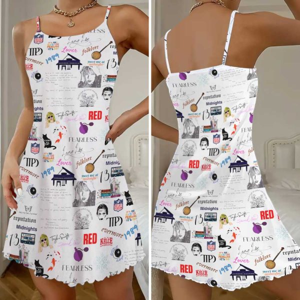 Taylor Swift 3D Strappy Swing Dress - VANDH 3333