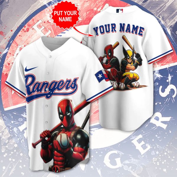 Personalized Texas Rangers x Deadpool x Wolverine Baseball Jersey - HUNGVV 6948