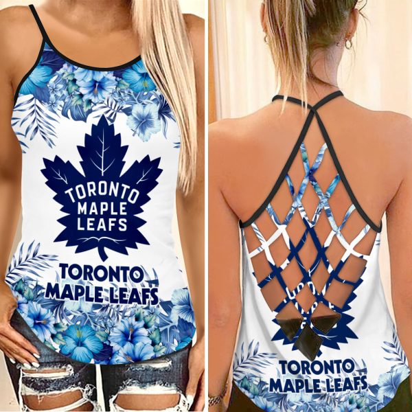 Toronto Maple Leafs Criss-Cross Tank Top - VANDH 3234