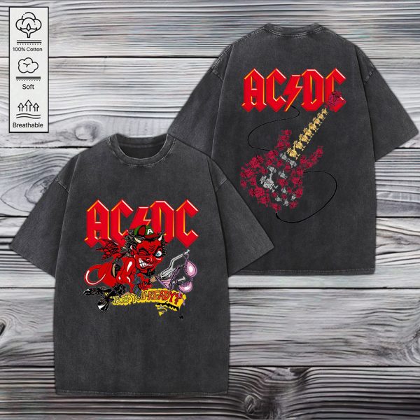Rock Music 2D Acid Washed Cotton Shirt - GNE 1572