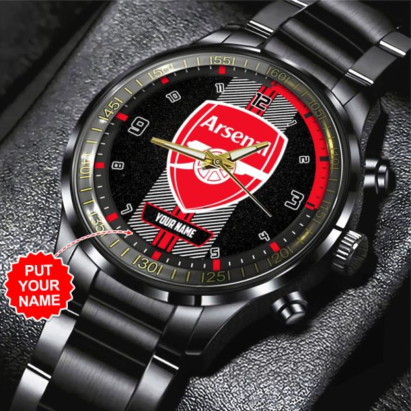Personalized Arsenal Black Stainless Steel Watch - TANTN 8234