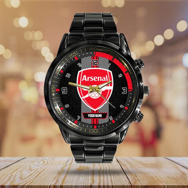 Personalized Arsenal Black Stainless Steel Watch - TANTN 8234