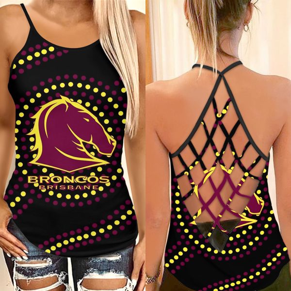 Brisbane Broncos Criss-Cross Tank Top - VANDH 3508