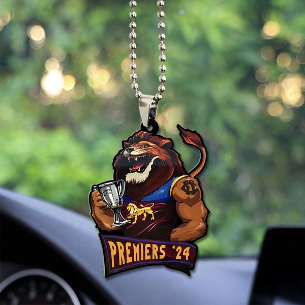 Brisbane Lions Custom Shape 2-sided Acrylic Car Ornament - TANTN 8492