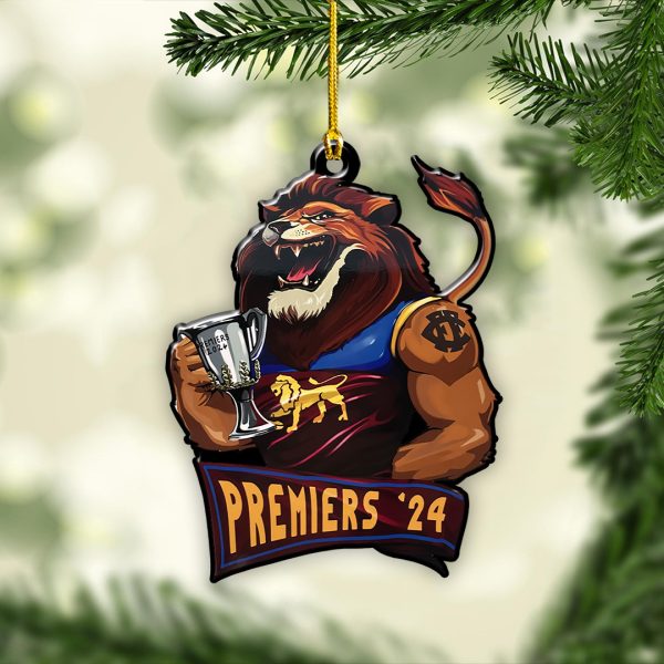 Brisbane Lions Custom Shape 2-sided Acrylic Ornament - TANTN 8493