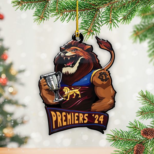 Brisbane Lions Custom Shape 2-sided Acrylic Ornament - TANTN 8493