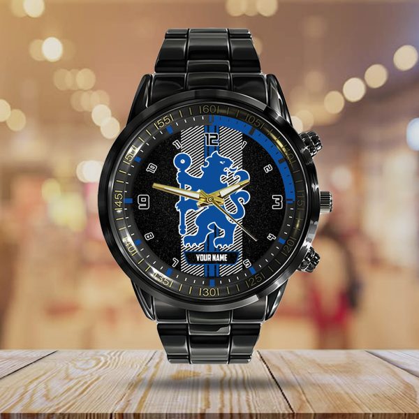 Personalized Chelsea FC Black Stainless Steel Watch - TANTN 8235