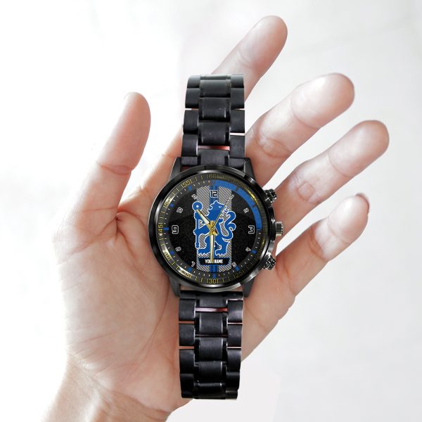 Personalized Chelsea FC Black Stainless Steel Watch - TANTN 8235