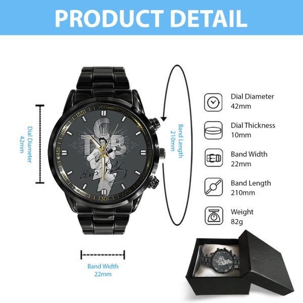Elvis Presley Black Stainless Steel Watch - GNE 1337