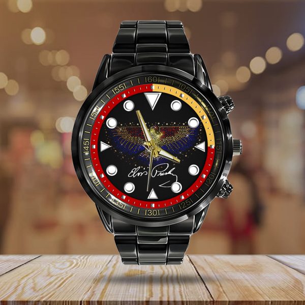 Elvis Presley Black Stainless Steel Watch - HOATT 6150