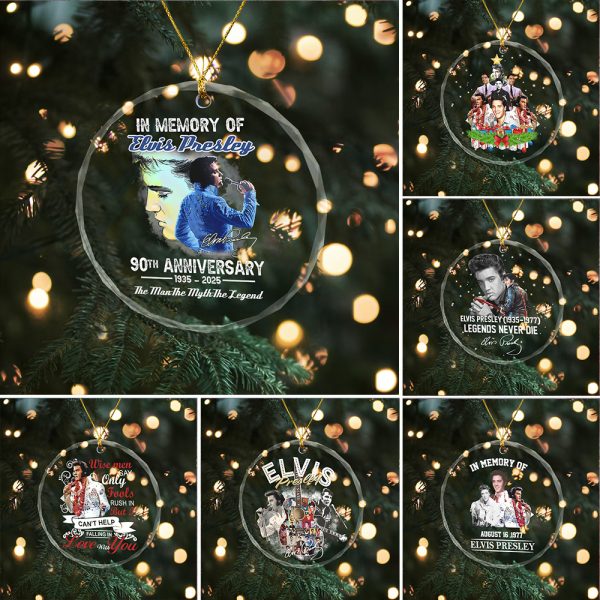 6PCS Elvis Presley Custom Glass Ornament - TANTN 8318