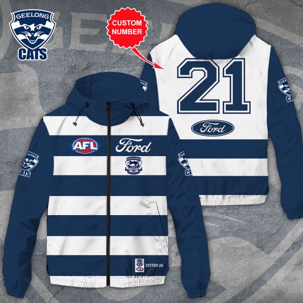 Personalized Geelong Football Club 3D Windbreaker Jacket - GNE 1445