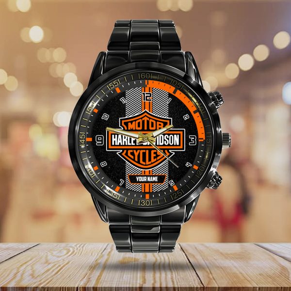 Personalized Harley Davidson Black Stainless Steel Watch - TANTN 8331