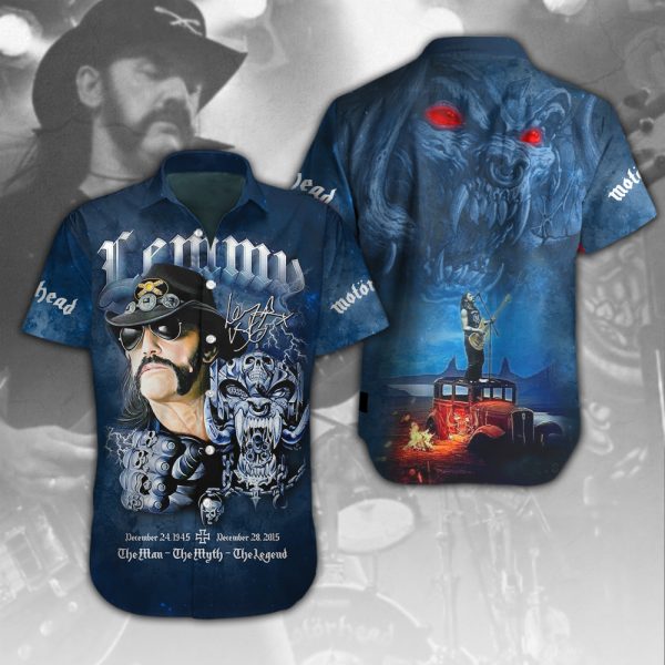 Motörhead Band x Lemmy Kilmister Short Sleeve Dress Shirt - HUNGVV 2141.1