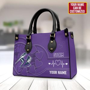 Personalized Melbourne Storm Leather HandBag - VANDH 3405