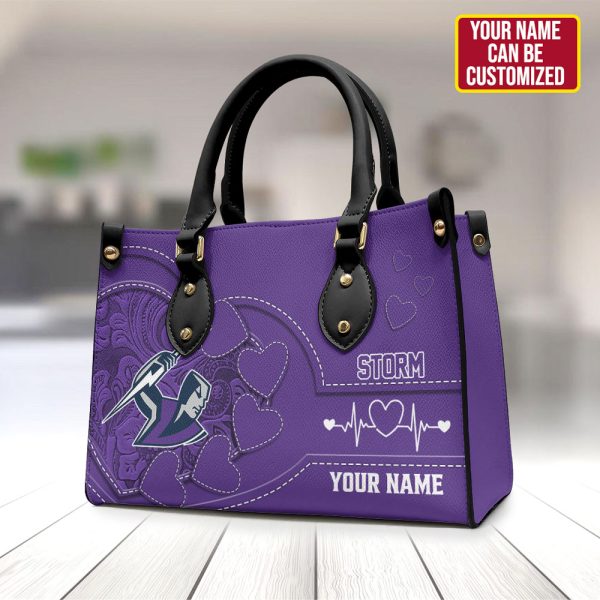 Personalized Melbourne Storm Leather HandBag - VANDH 3405