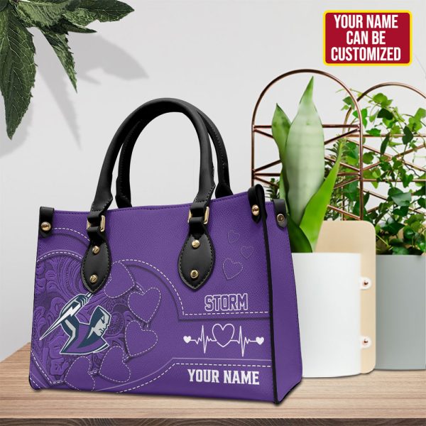 Personalized Melbourne Storm Leather HandBag - VANDH 3405