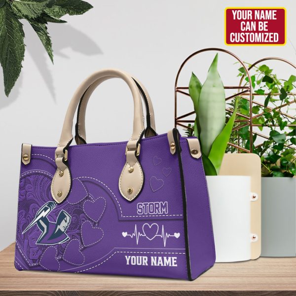 Personalized Melbourne Storm Leather HandBag - VANDH 3405
