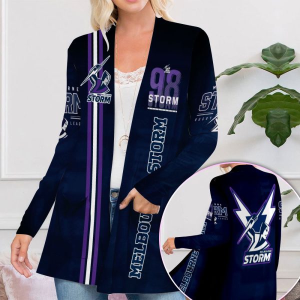 Melbourne Storm Women's Patch Pocket Cardigan - VANDH 3378
