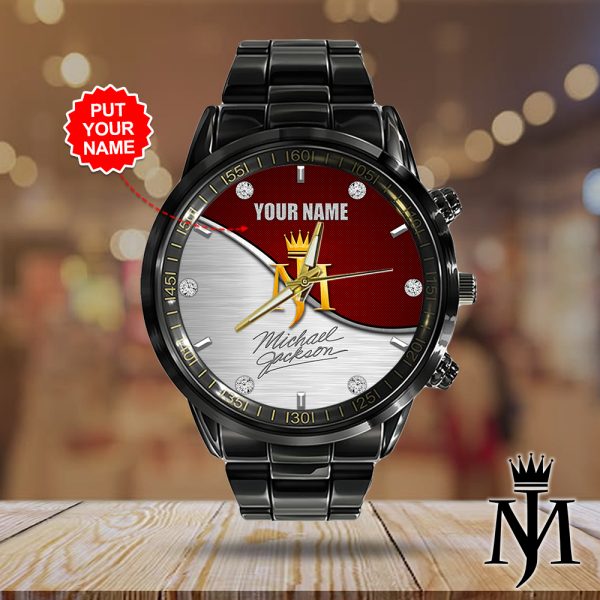 Personalized Michael Jackson Black Stainless Steel Watch - HOATT 6256