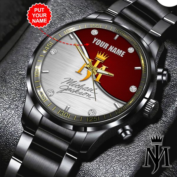 Personalized Michael Jackson Black Stainless Steel Watch - HOATT 6256