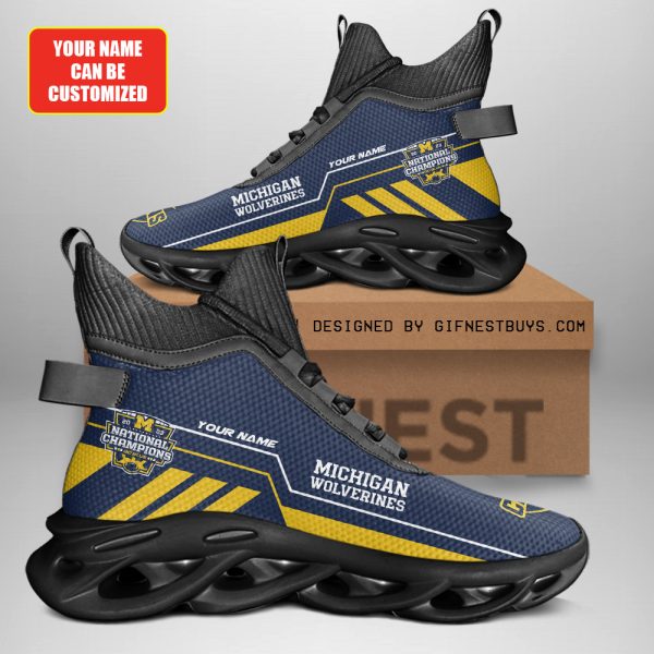 Personalized Michigan Wolverines Football High Top Clunky Sneaker - TANTN 8162