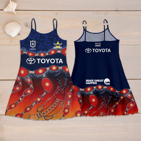 North Queensland Cowboys 3D Strappy Swing Dress - VANDH 3445