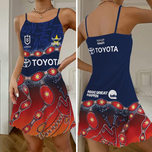 North Queensland Cowboys 3D Strappy Swing Dress - VANDH 3445