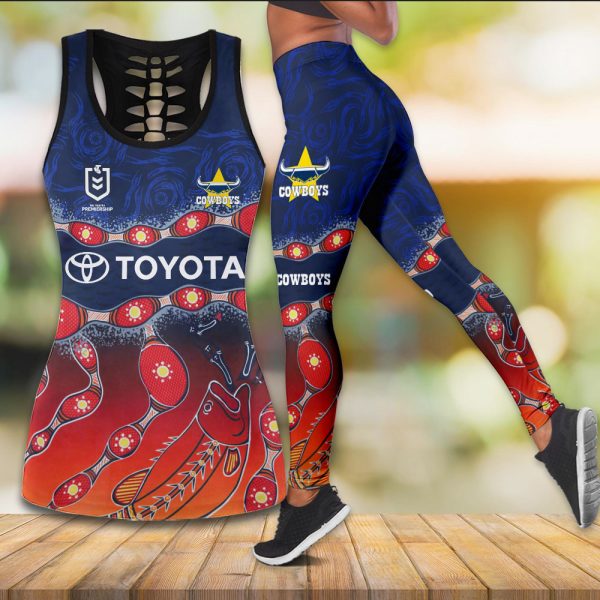 North Queensland Cowboys Hollow Tank Top Leggings - VANDH 3423