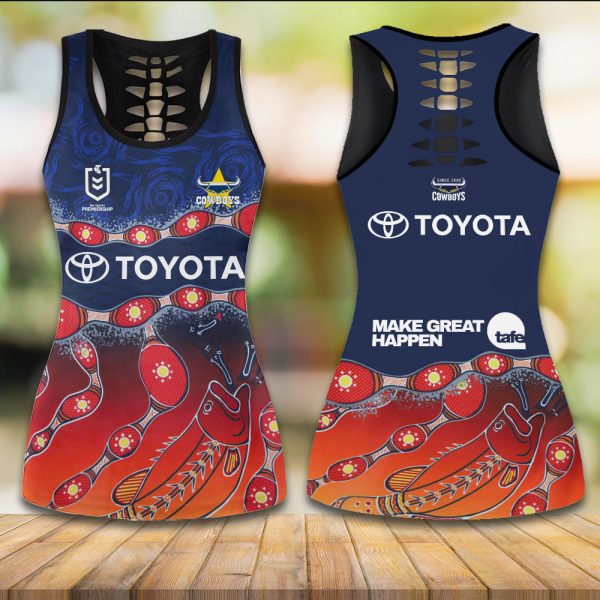 North Queensland Cowboys Hollow Tank Top Leggings - VANDH 3423