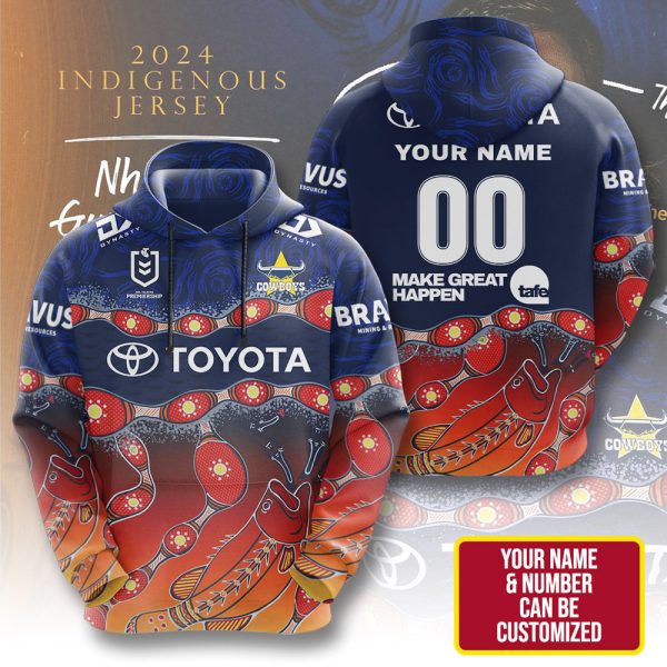 Personalized North Queensland Cowboys 3D Apparel – VANDH 3417
