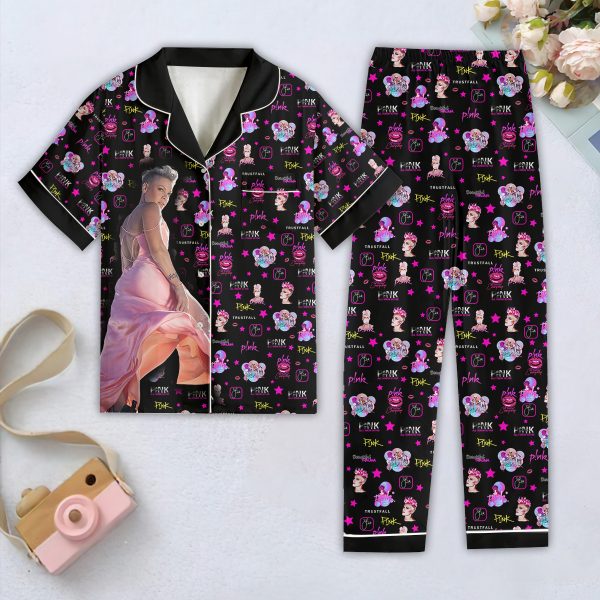 P!nk Women Short Sleeve Pajamas Set - HOATT 6099