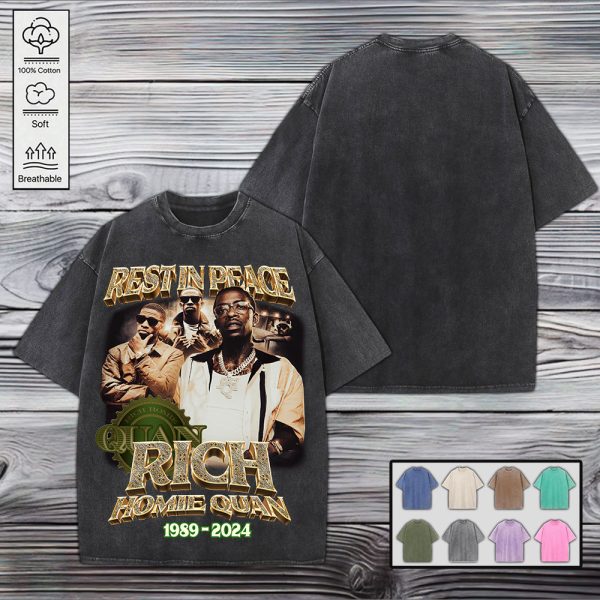 Rich Homie Quan 2D Acid Washed Cotton Shirt - HUNGVV 7065