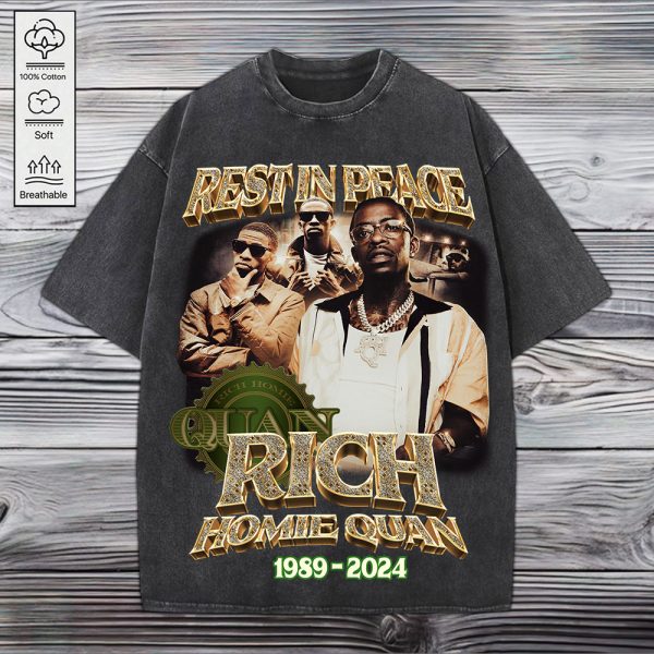 Rich Homie Quan 2D Acid Washed Cotton Shirt - HUNGVV 7065