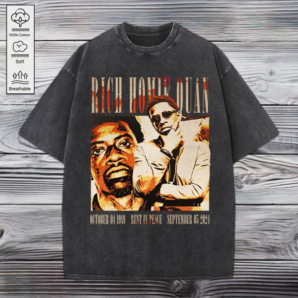Rich Homie Quan 2D Acid Washed Cotton Shirt - HUNGVV 7066
