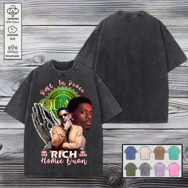 Rich Homie Quan 2D Acid Washed Cotton Shirt - HUNGVV 7067