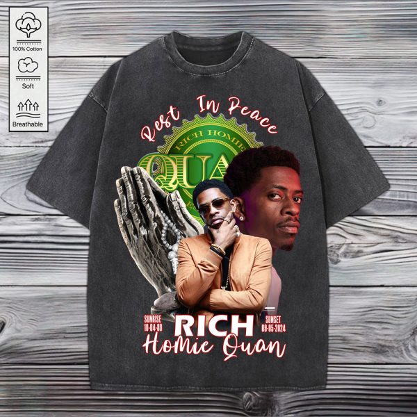 Rich Homie Quan 2D Acid Washed Cotton Shirt - HUNGVV 7067