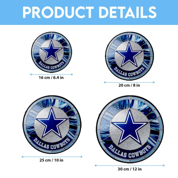 Dallas Cowboys Round Stained Glass Suncatcher - VANDH 3389