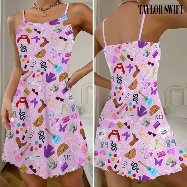 Taylor Swift 3D Strappy Swing Dress - GNE 1293