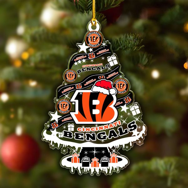 Cincinnati Bengals Custom Shape Clear 1-sided Acrylic Ornament - VANDH 3692