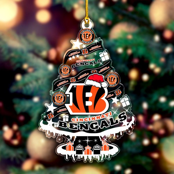 Cincinnati Bengals Custom Shape Clear 1-sided Acrylic Ornament - VANDH 3692