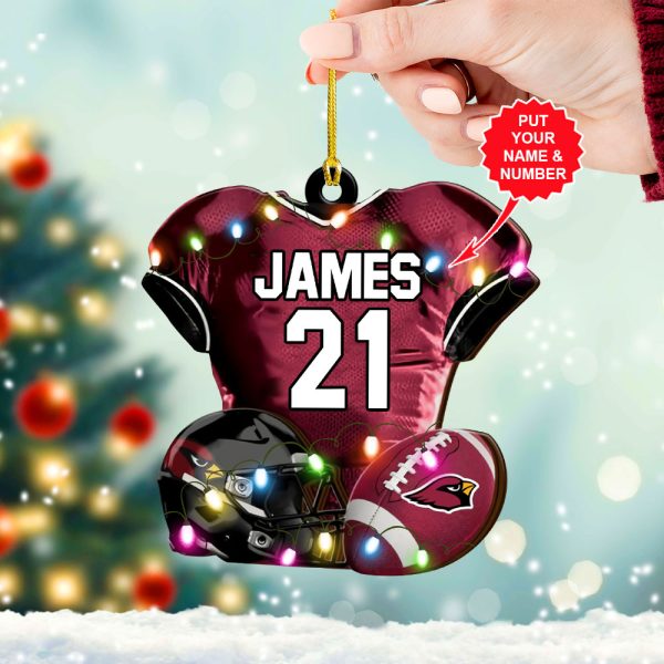 Personalized Arizona Cardinals Custom Shape 2-sided Acrylic Ornament – VANDH 3825