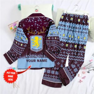 Personalized Aston Villa Button Down Pajamas Set – TANTN 8850