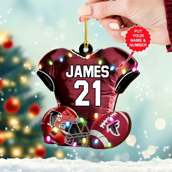 Personalized Atlanta Falcons Custom Shape 2-sided Acrylic Ornament – VANDH 3816