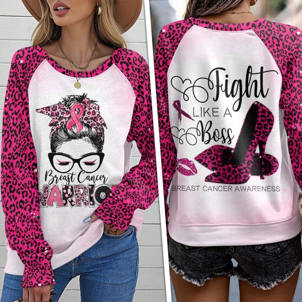Breast Cancer Awareness Round Neck Raglan Sleeve Sweatshirt – HOATT 6588