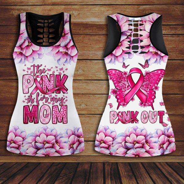 Breast Cancer Awareness Hollow Tank Top Leggings - HOATT 6585
