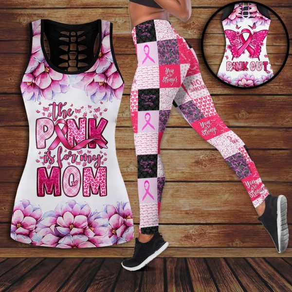 Breast Cancer Awareness Hollow Tank Top Leggings - HOATT 6585